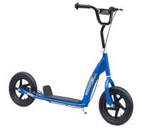 Trottinette Patinette Pneus 30 Cm Hauteur Guidon Réglable Poignée Frein Et Béquille Acier Bleu TU