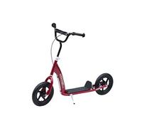 Trottinette patinette pneus 30 cm hauteur guidon réglable poignée frein et béquille acier rouge