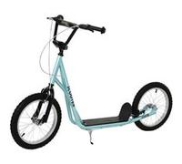 HOMCOM Trottinette patinette pour Enfants à partir de 5 Ans Grands pneus Guidon réglable poignée Frein et béquille Acier Bleu