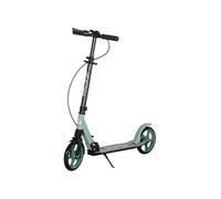 Trottinette pliable adulte béquille double frein amortisseur hauteur guidon réglable roulement PU abec-9 alu. métal vert noir Vert G