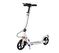 Trottinette pliable City Scooter pour adulte avec frein à disque jusqu'à 100 kg, hauteur réglable (blanc)