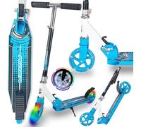 Trottinette Pliable En Aluminium Rider Rgx Avec Roues Lumineuses Flash Led,Hauteur Réglable 88-83-78 Cm Roue 145 Mm Urban City Scooter Pour Enfants Garçons De 6 Ans,Charge Maximale 100 Kg