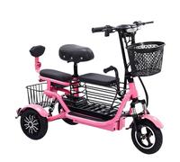 Trottinette Pliable et légère à 3 Roues, Trottinette Sportive, Pliable, Facile à Plier, avec Chargeur et Panier, Disponible pour récupérer et déposer Les Enfants, Rose, 60 km