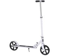 HOMCOM Trottinette pliable deux roues hauteur guidon réglable sur 4 niveaux système de freinage à friction arrière enfants de 3 à 8 ans blanc
