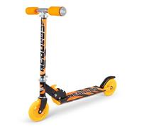 Trottinette pliable Nebulus pour enfants | Trottinette à 2 roues avec hauteur réglable, roues en PU, frein arrière et cadre en alliage léger | Jouet d’extérieur pour garçons et filles (Orange et Noir)