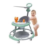 Trottinette pliable pour bébé avec jouets rembourrés pour s'asseoir et se tenir debout, roues en PVC, silencieux, vert