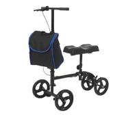 Trottinette pliable pour genoux, déambulateur à genoux orientable et réglable avec coussinet confortable pour la récupération après une blessure à la jambe et le soutien de la mobilité (Noir A)