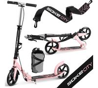 SOKE Trottinette pliable Enfant et Adulte Guidon ajustable Roues 200 mm ABEC-9 Jusqu'à 100 kg Rose