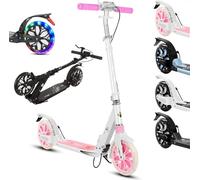 Trottinette pour Adultes avec Grandes Roues Et Sangle De Transport - Trottinette De Ville Pliable - Trottinette pour Enfants, Frein De Roue Arrière Et Amortisseur, 2