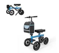 Trottinette Pour Adultes Pour Chirurgie Du Pied, Déambulateur Pliable Avec Siège Et Repose-Pieds, Frein À Main, Roues Pleines De 20 Cm, Sac De Rangement Amovible