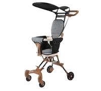 Trottinette pour enfant avec canope, compacte et légère pour le voyage, siège bi-directionnel roues rotatives pour le voyage, la course