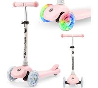 HyperMotion TRINGO Trottinette Enfant 3 Roues LED - Guidon Réglable 55-70 cm, Plateau Antidérapant - pour Filles et Garçons 3-8 Ans, Charge Max 50 kg - Pink
