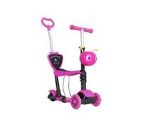 Trottinette pour enfants trottinette 3 roues évolutive 3 en 1 hauteur guidon réglable canne telescopique selle dossier amovible rose