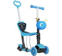 Trottinette pour enfants trottinette 3 roues évolutive 3 en 1 hauteur guidon réglable canne telescopique selle dossier amovible bleu Bleu G