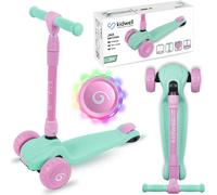 Trottinette pour enfants Trottinette d'équilibre à trois roues JAX pour enfants à partir de 3 ans. Volant en aluminium, podium en plastique, roues en polyuréthane avec éclairage LED, menthe