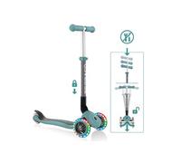 Globber Trottinette pliable Primo – 3 roues 120/80 mm ABEC 5 – Hauteur réglable – Menthe