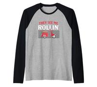 Trottinette rétro avec Citation « They See Me Rollin » Manche Raglan