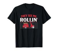 Trottinette rétro avec Citation « They See Me Rollin » T-Shirt