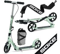 SOKE Trottinette Soke City – loisirs, ABEC-9, grandes roues 20 cm – Verte
