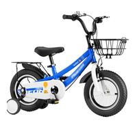 Trottinette Vélo avec Panier for Enfants de 2 à 12 Ans, vélo de 12 à 18 Pouces avec Roues d'entraînement, vélo à pédales for garçons et Filles, Plusieurs Couleurs Voiture Twist(Blue1,14inch)