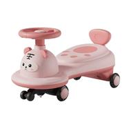 Trottinette Voiture pivotante Anti-retournement, Musicale et Lumineuse, Jouet à enfourcher, balançoire, Roue Clignotante silencieuse, à partir de 3 Ans Voiture Twist(Roze)