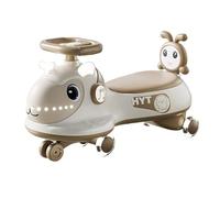 Trottinette Voiture Wiggle avec Musique et lumières, Corde de Traction, Roue silencieuse, Jouet for garçons et Filles de 2 Ans et Plus Voiture Twist(Brown,with Music Light)