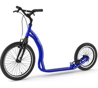 Trottinette Yedoo Rodstr Alloy - pour adultes et adolescents, jusqu'à 150 kg, avec pneus gonflables 20/16 et guidon réglable bleu