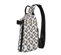 Trotting Flat Coated Retrievers Paw Print Cross Bag Sac à Dos à bandoulière décontracté, Sac à Dos pour Voyage, randonnée, Sac à bandoulière de Gymnastique
