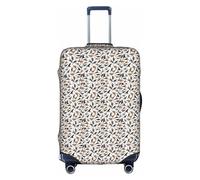 Trotting Housse de protection pour valise à roulettes avec revêtement plat Motif empreintes de pattes, blanc, X-Large