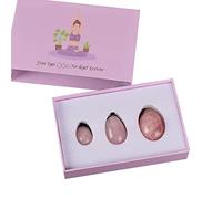 Trou de Cristal Ensemble d'oeufs Yoni en Quartz Rose Naturel Jade Egg Kegel Exercice Cristal Yoni Wand Pierre de Massage féminine, Yoni Wand Trou de Cristal (Color : Drilled Egg with Box)