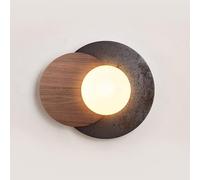 Trou noir Stone Wall Lampe en bois Décoration pour les lumières murales intérieures en verre rond en verre applique murale utilisée pour l'éclairage de décoration de couloir de chambre à coucher