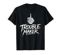 Trouble Maker Squelette Main Funny Street Art Design T-Shirt