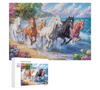 Troupe galopant sur la Rive des Fleurs Puzzle 300 Pièces pour Adolescents 14+ Jeu Éducatif Pratique du Raisonnement Cadeau pour Études 300 PCS