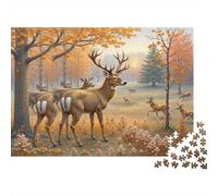 Troupeau de Cerfs d' Automne Puzzle 1000 Pièces Educa Jouet Cadeau Unique Décoration Intérieure intéressant Jeu Éducatif Challenge Toy pour Adultes Et Enfants À Partir De 12 Ans 38x26cm/1000pcs