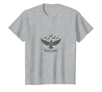 Troupeau de Chasse Colombe - Aventure d'observation des Oiseaux T-Shirt, Enfant, Gris Chiné, 10 Ans