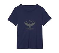 Troupeau de Chasse Colombe - Aventure d'observation des Oiseaux T-Shirt, Femme Grandes Tailles, Bleu Marine, 3X