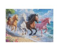 Troupeau de Chevaux au Galop 300 Pieces Casse-tête Créatif en Carton Épais Rigide Prairie, Arche et crête Difficulté Moyenne Activité Manuelle Loisir Créatif Cadeau Noël Qualité Premium 300 PCS