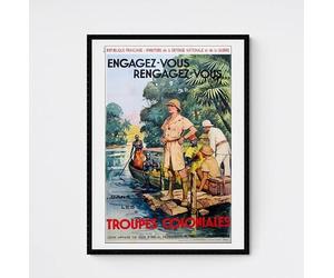 Troupes coloniales engagez Vous armée Reproduction Affiche Poster-Format Size 50X70 cm Papier 300 GR-Vente du fichier numérique HD Possible Nous Consulter.(Boutique : affichevintage.FR)