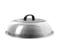 Troupmiye Cloche Barbecue Alimentaire INOX, Cloche INOX de Cuisson pour plancha Burger (Color : Steel, Size : 41 * 10.5cm)