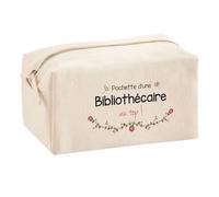 Trouse Multifonction Bibliothécaire au Top | Trousse Scolaire Maquillage Idée Cadeau Collègue Noël Anniversaire | Trousse pour Fournitures Scolaires et de Bureau