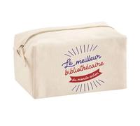 Trouse Multifonction Bibliothécaire Meilleur du Monde | Trousse Scolaire Maquillage Idée Cadeau Collègue Noël Anniversaire | Trousse pour Fournitures Scolaires et de Bureau