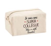 Trouse Multifonction Claudine Super Collègue | Trousse Scolaire Fournitures Bureau Maquillage Idée Cadeau Collègue Noël Anniversaire