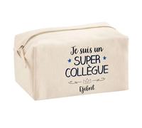Trouse Multifonction Djibril Super Collègue | Trousse Scolaire Maquillage Idée Cadeau Collègue Noël Anniversaire | Trousse pour Fournitures Scolaires et de Bureau
