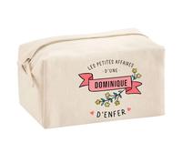 Trouse Multifonction Dominique Les Affaires d'Enfer | Trousse Scolaire Maquillage Idée Cadeau Collègue Noël Anniversaire | Trousse pour Fournitures Scolaires et de Bureau