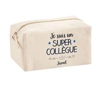 Trouse Multifonction Jamel Super Collègue | Trousse Scolaire Maquillage Idée Cadeau Collègue Noël Anniversaire | Trousse pour Fournitures Scolaires et de Bureau