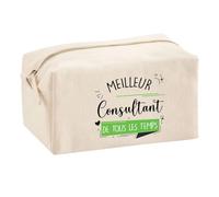 Trouse Multifonction Meilleur Consultant de Tous Les Temps | Trousse Scolaire Maquillage Idée Cadeau Collègue Noël Anniversaire | Trousse pour Fournitures Scolaires et de Bureau
