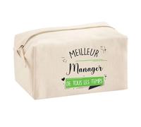Trouse Multifonction Meilleur Manager de Tous Les Temps | Trousse Scolaire Maquillage Idée Cadeau Collègue Noël Anniversaire | Trousse pour Fournitures Scolaires et de Bureau