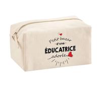 Trouse Multifonction Petit Bazar d'une Éducatrice adorée | Trousse Scolaire Fournitures Bureau Maquillage Idée Cadeau Collègue Noël Anniversaire