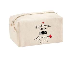 Trouse Multifonction Petit Bazar d'une INES d'amour | Trousse Scolaire Maquillage Idée Cadeau Collègue Noël Anniversaire | Trousse pour Fournitures Scolaires et de Bureau