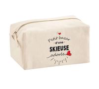 Trouse Multifonction Petit Bazar d'une Skieuse adorée | Trousse Scolaire Maquillage Idée Cadeau Collègue Noël Anniversaire | Trousse pour Fournitures Scolaires et de Bureau